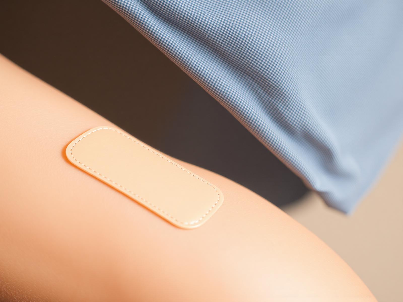 Close-up of a Re-Lieved patch flexing across a bending joint